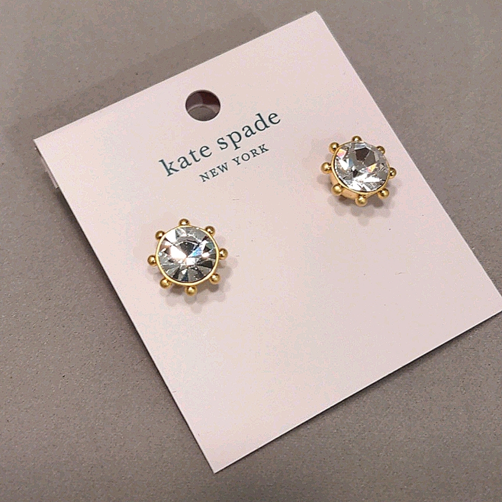 NEW Kate Spade Flying Colors Bezel Stud Earrings - Picture 5 of 7
